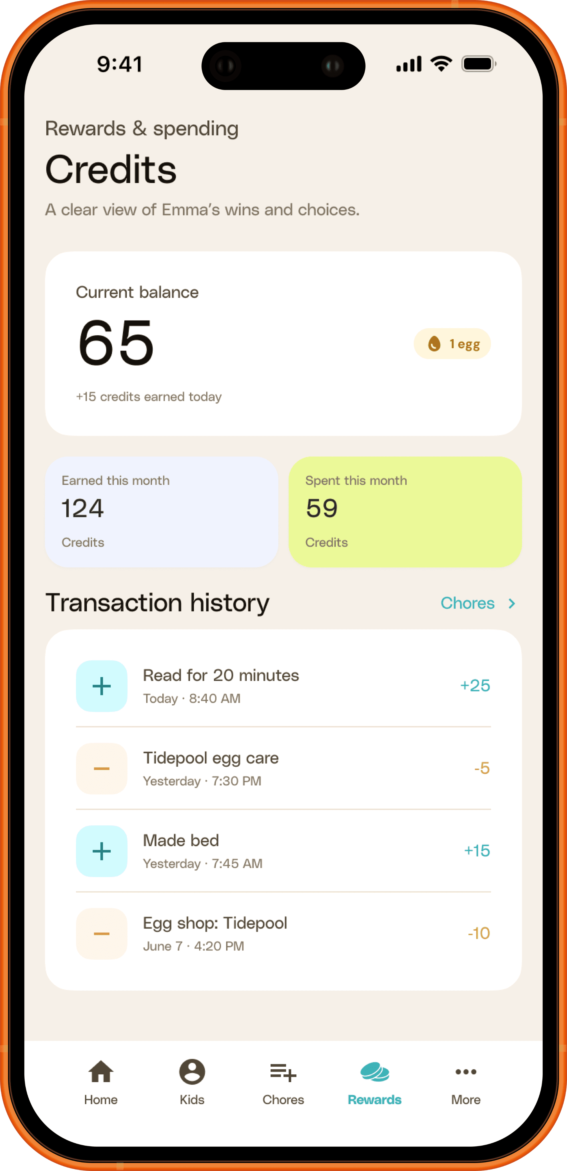 Parent app screen 4